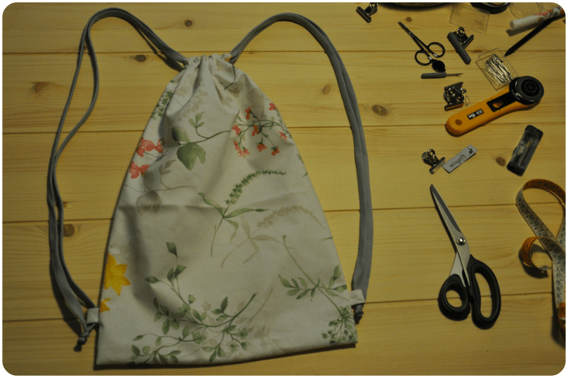 DIY drawstring backpack