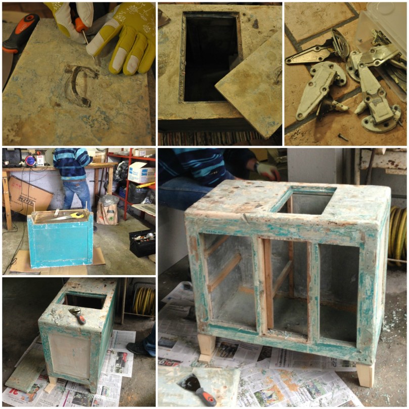 Icebox restoration: details under the paint and new legs #iceboxstory