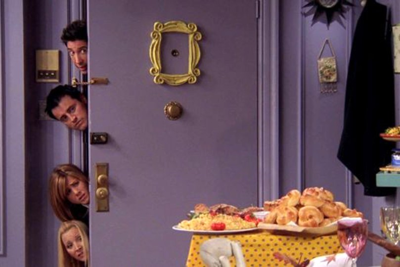 Friends Monica peephole door frame Credit: ABC